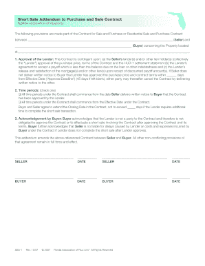 Short Sale Addendum to Purchase and Sale Contract