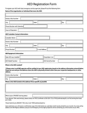 AED Registration Form