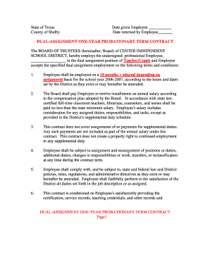 Dual-Assignment Teacher/Coach Contract