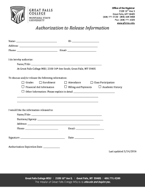 Authorization to Release Information