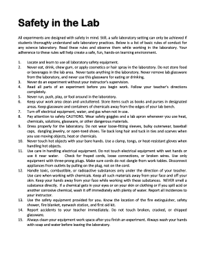 Lab Safety Guidelines and Agreement