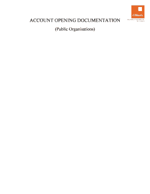 Public Organization Account Opening Form