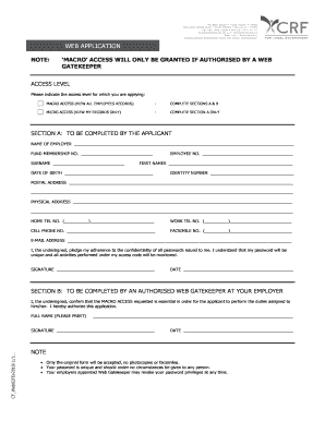 Web Application Access Request Form