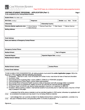 Visiting Medical Student Application