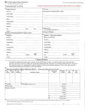 Commercial Invoice Template