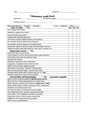 Laboratory Safety Inspection Form