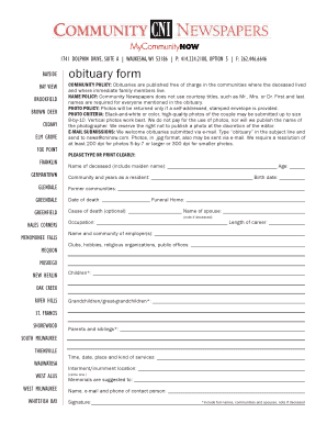 Obituary Form