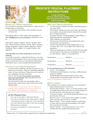 Prostate Fiducial Placement Instructions