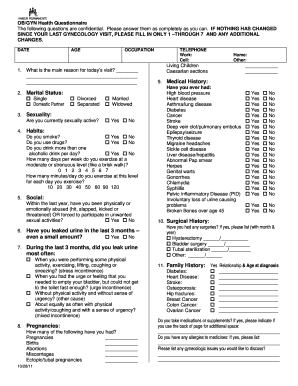 OB/GYN Health Questionnaire