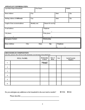 RUPCO-TAW 2014 Rental Application Form
