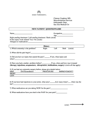 New Patient Questionnaire