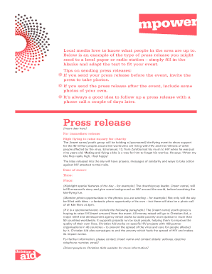 Charity Kite-Flying Event Press Release