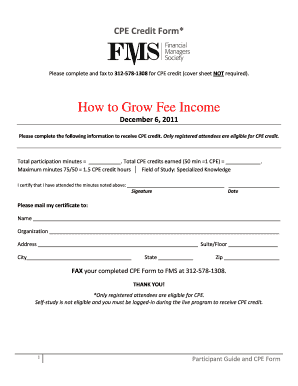 CPE Credit Form