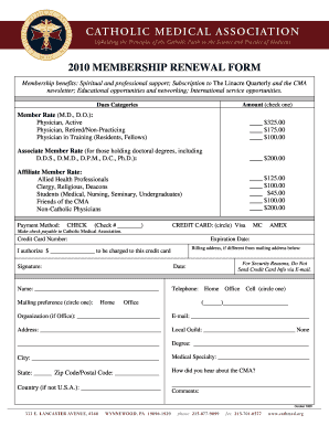 2010 Membership Renewal Form