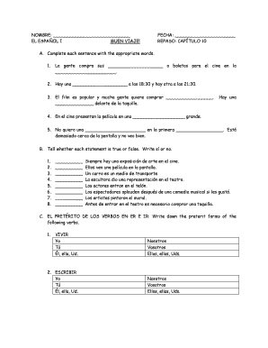 Formulario de Ejercicio de Español