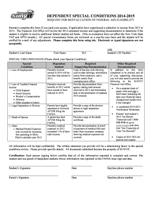 Request for Reevaluation of Federal Aid Eligibility
