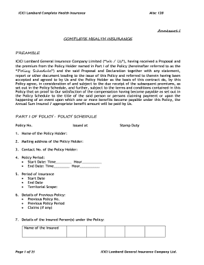 ICICI Lombard Complete Health Insurance Policy