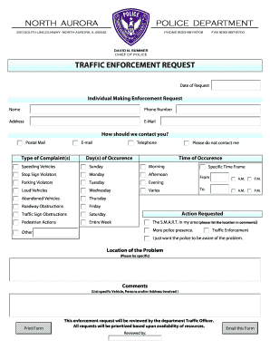 Traffic Enforcement Request Form