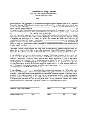 Commercial Listing Contract
