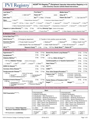 NCDR PVI Registry Form
