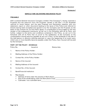 Sericulture Silkworm Insurance Policy
