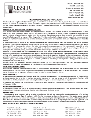 Risser Orthopaedic Group Financial Policy Agreement