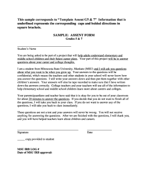 Student Assent Form