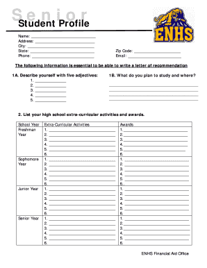 Senior Student Profile Form