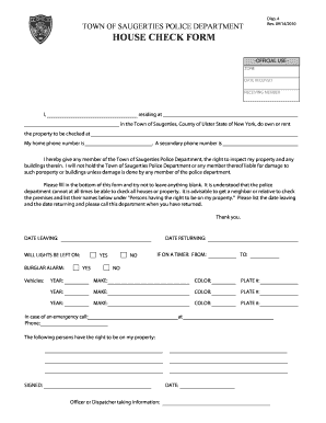 House Check Form