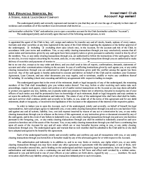 Investment Club Account Agreement