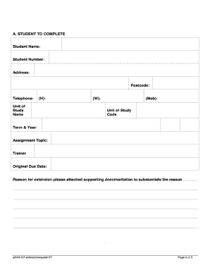 Request for Assignment Extension Form