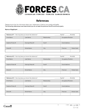 Canadian Forces Reference Form