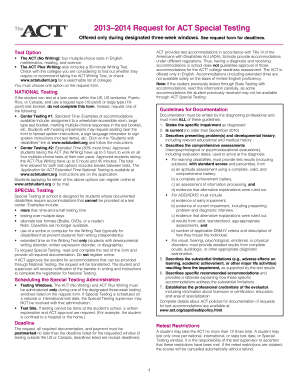 ACT Special Testing Request Form