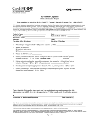 Hycamtin Capsules Prior Authorization Request