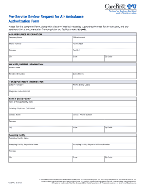 Air Ambulance Authorization Form