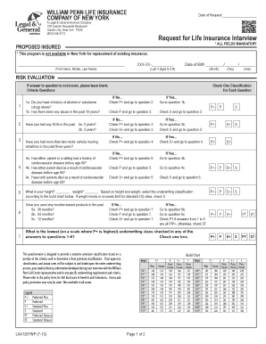 William Penn Life Insurance Interview Request Form