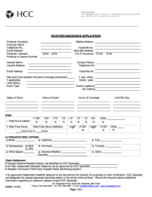 Weather Insurance Application Form