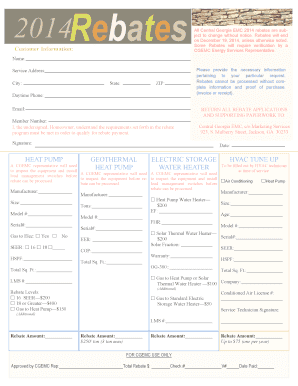 Central Georgia EMC 2014 Energy Efficiency Rebate Form