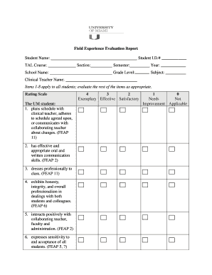 Field Experience Evaluation Report