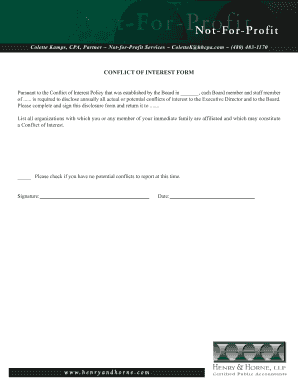 Conflict of Interest Disclosure Form