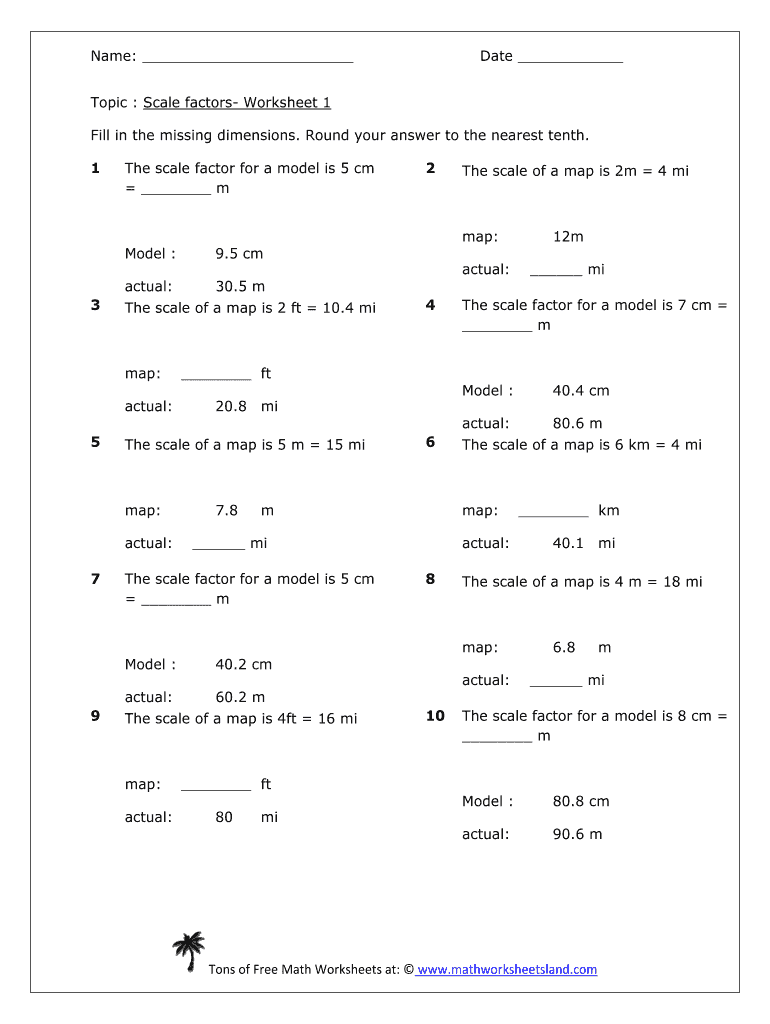Scale Factor Worksheet With Answers Pdf - Fill Online, Printable