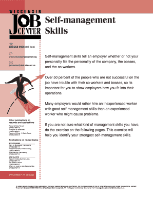 Self-Management Skills Assessment Form