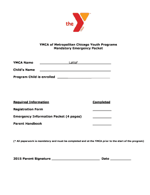 YMCA Summer Camp Payment Agreement