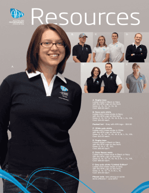 APA Clothing and Merchandise Order Form