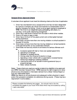 Volunteer Driver Application and Agreement