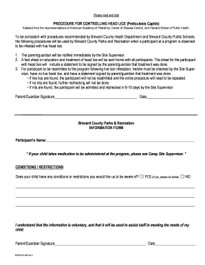 Brevard County Youth Camp Registration Form
