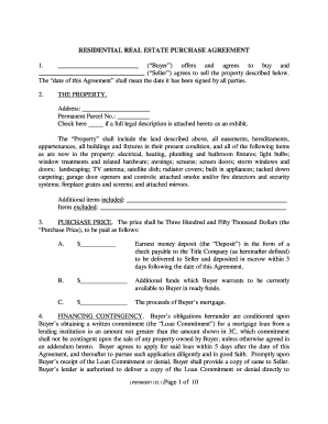 Residential Real Estate Purchase Agreement