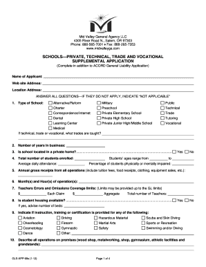 Private School Supplemental Application