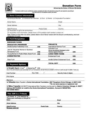 Zonta International Donation Form