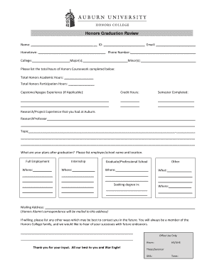 Honors Graduation Review Form